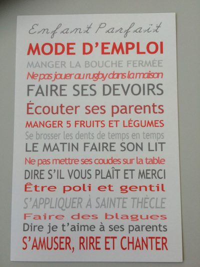 Mode d'emploi - Enfant parfait