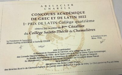 Concours ARELACler Latin Quatrième Sainte-Thècle