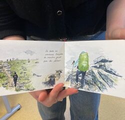 Une aquarelliste à l’école !