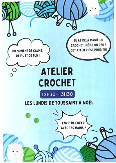 Atelier crochet Pause méridienne Sainte-Thècle