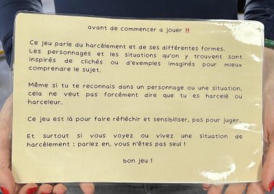 EMC Sensibilisation Harcèlement Première Cinquième Sainte-Thècle